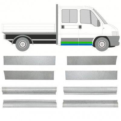 Painel de reparação da soleira com portas para Fiat Ducato Boxer Relay Jumper 1994-2006 / Esquerda+Direita / Cabine dupla / Conjunto 10492