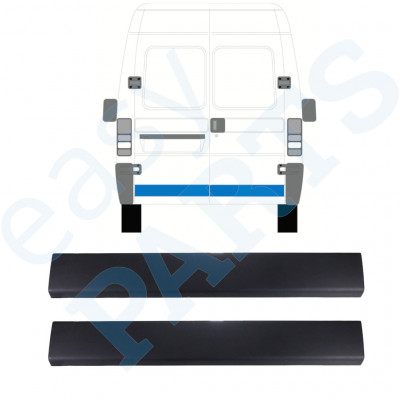 Moldura lateral da porta traseira para Fiat Ducato 1994-2002 / Esquerda+Direita / Conjunto 9856