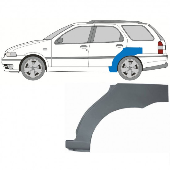 Painel de reparação do guarda-lamas traseiro para Fiat Palio Weekend 1997-2001 / Esquerdo 8086