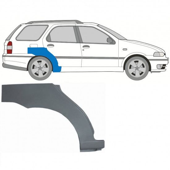 Painel de reparação do guarda-lamas traseiro para Fiat Palio Weekend 1997-2001 / Direito 8085