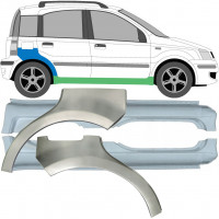 Painel de reparação da soleira com guarda-lamas traseiro para Fiat Panda 2003-2012 / Esquerda+Direita / Conjunto 6496