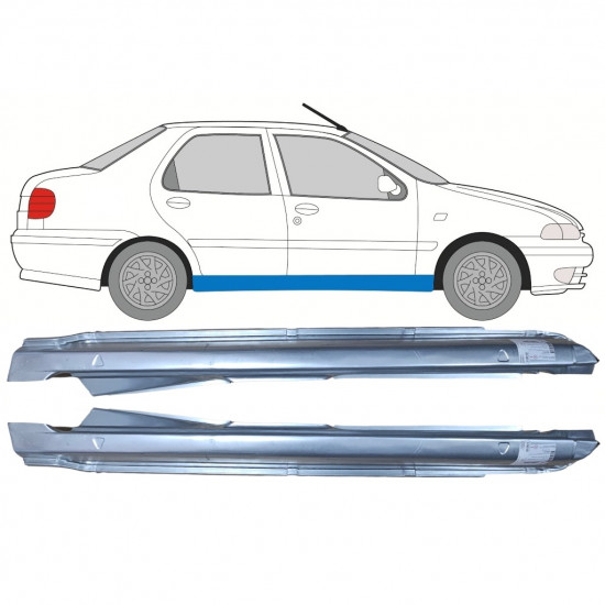 Painel de reparação da soleira para Fiat Siena 1997-2001 / Esquerda+Direita / Conjunto 10073