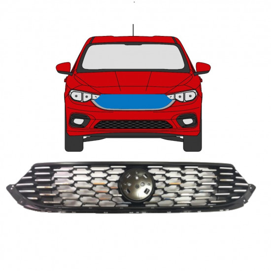 Grelha cromada para Fiat Tipo 2016- 7530