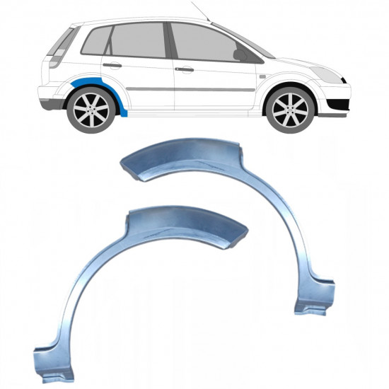 Painel de reparação do guarda-lamas traseiro para Ford Fiesta 2002-2008 / Esquerda+Direita / Conjunto 9672