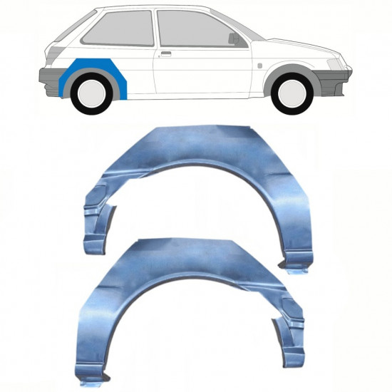 Painel de reparação do guarda-lamas traseiro para Ford Fiesta 1989-1995 / Esquerda+Direita / Conjunto 10631