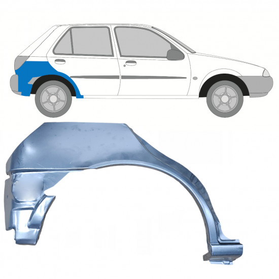 Painel de reparação do guarda-lamas traseiro para Ford Fiesta 1995-1999 / Direito 11021