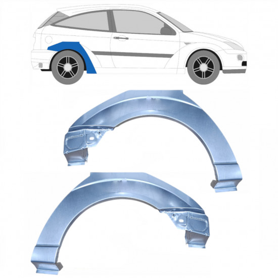 Painel de reparação do guarda-lamas traseiro para Ford Focus 1998-2007 / Esquerda+Direita / Conjunto 6287