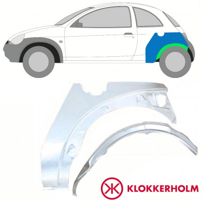 Painel de reparação interna e externa do guarda-lamas traseiro para Ford KA 1996-2008 / Esquerdo / Conjunto 10776