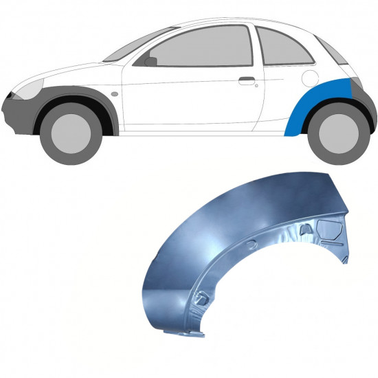 Painel de reparação do guarda-lamas traseiro para Ford KA 1996-2008 / Esquerdo 6605