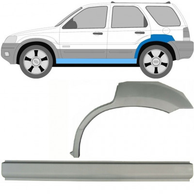 Painel de reparação da soleira com guarda-lamas traseiro para Ford Maverick 2001-2008 / Esquerdo / Conjunto 10103