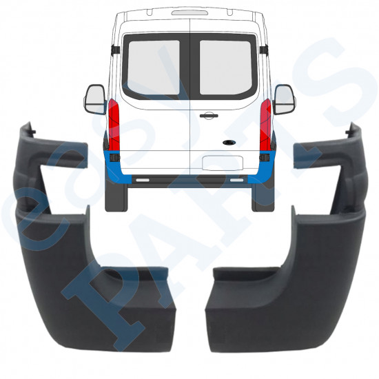 Canto do para-choque traseiro para Ford Transit 2014- / Esquerda+Direita / Conjunto 9731