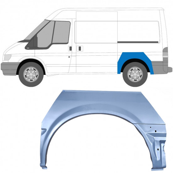 Painel de reparação do guarda-lamas traseiro para Ford Transit 2000- / SWB / Esquerdo 7157