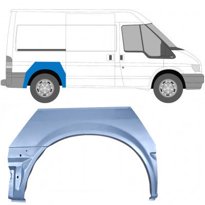 Painel de reparação do guarda-lamas traseiro para Ford Transit 2000- / SWB / Direito 7156