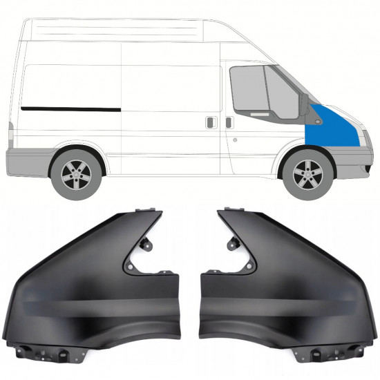 Guarda-lamas dianteiro para Ford Transit 2006-2013 / Esquerda+Direita / Conjunto 10541