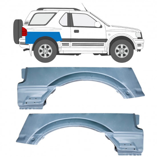 Painel de reparação da parte superior do guarda-lamas traseiro para Opel Frontera B 1999-2002 / Esquerdo / Direito / Esquerda+Direita / Conjunto 12836
