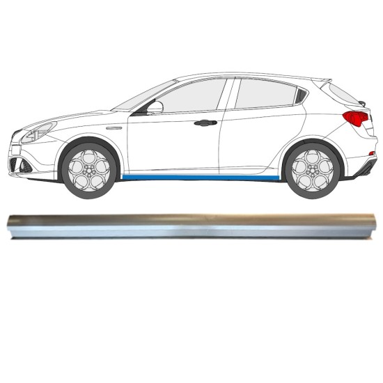 Painel de reparação da parte inferior da soleira para Alfa Romeo Giulietta 2010-2020 / Esquerdo 15003 Painel de reparação da parte inferior da soleira para Alfa Romeo Giulietta 2010-2020 / Esquerdo 15003