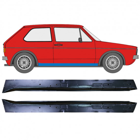 Painel de reparação interna da soleira para VW Golf 1 1974- / Esquerda+Direita / Conjunto 10909