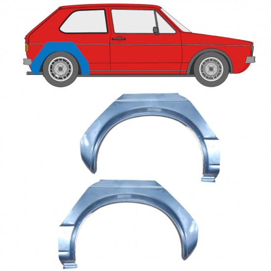 Painel de reparação do guarda-lamas traseiro para VW Golf 1 1974- / Esquerda+Direita / Conjunto 9454