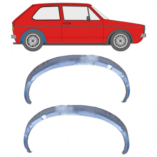 Painel de reparação interna do arco da roda traseira para VW Golf 1 1974- / Esquerda+Direita / Conjunto 9917