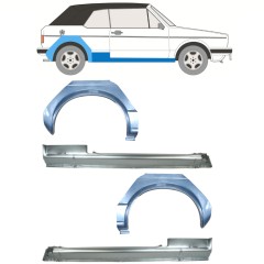 Painel de reparação da soleira com guarda-lamas traseiro para Volkswagen Golf 1 1974-1985 / CABRIO / Conjunto 12579