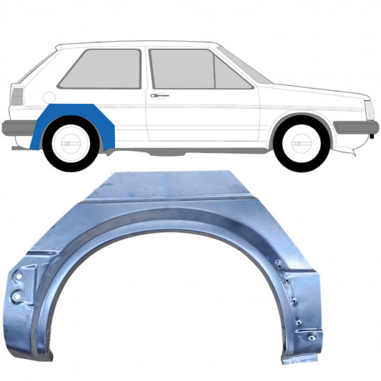 Painel de reparação do guarda-lamas traseiro para VW Golf 2 1982- / Direito 7099