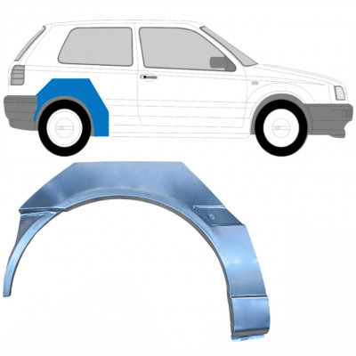 Painel de reparação do guarda-lamas traseiro para VW Golf 3 1991- / Direito 9089