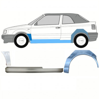 Painel de reparação da soleira com guarda-lamas dianteiro e traseiro para VW Golf 3 1993-1998  CABRIO / Esquerdo / Conjunto 12568