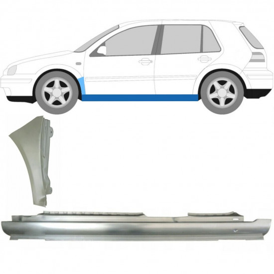 Painel de reparação da soleira com guarda-lamas dianteiro para VW Golf 4 1997- / Esquerdo /  8728