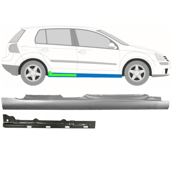 Painel de reparação interna e externa da soleira para Volkswagen Golf 5 2003-2009 / Direito / Conjunto 11138