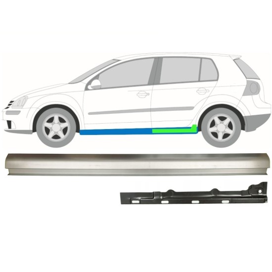 Painel de reparação interna e externa da soleira para Volkswagen Golf 5 2003-2009 / Esquerdo / Conjunto 11709