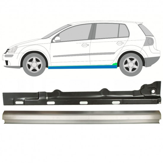 Painel de reparação interna e externa da soleira para VW Golf 5 2003-2009 / Esquerdo / Conjunto 11709