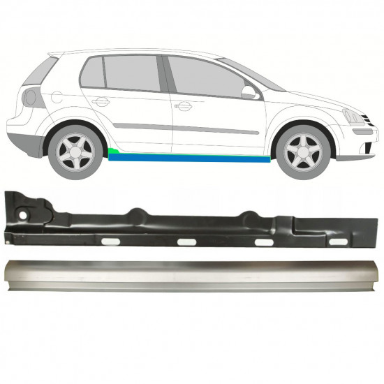 Painel de reparação interna e externa da soleira para VW Golf 5 2003-2009 / Direito / Conjunto 11708