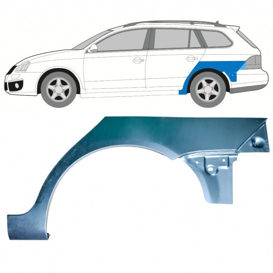 Painel de reparação do guarda-lamas traseiro para Volkswagen Golf 5 Variant 2007-2010 / Esquerdo 12906