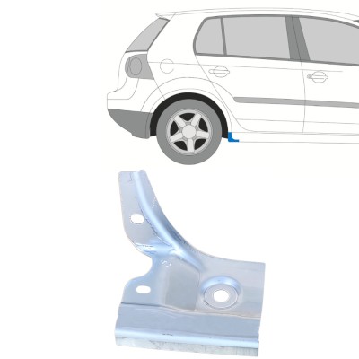 Painel de reparação do acabamento da soleira para Volkswagen Golf 5 2003-2009 / Direito 16112