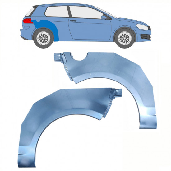 Painel de reparação do guarda-lamas traseiro para VW Golf 6 2008-2014 / Esquerda+Direita / Conjunto 10071