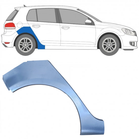 Painel de reparação do guarda-lamas traseiro para VW Golf 6 2008-2014 / Direito 6302