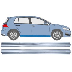 Painel de reparação da soleira para Volkswagen Golf 7 2012- / Esquerda+Direita / Conjunto 12454