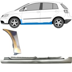 Soleira completa com reparação de guarda-lamas dianteiro para Volkswagen Golf Plus 2005-2013 / Esquerdo / Conjunto 10381