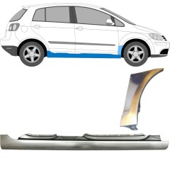 Soleira completa com reparação de guarda-lamas dianteiro para Volkswagen Golf Plus 2005-2013 / Direito / Conjunto 10380
