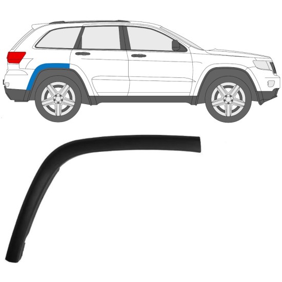 Moldura lateral do guarda-lamas traseiro para Jeep Grand Cherokee 2010-2021 / Direito 15849