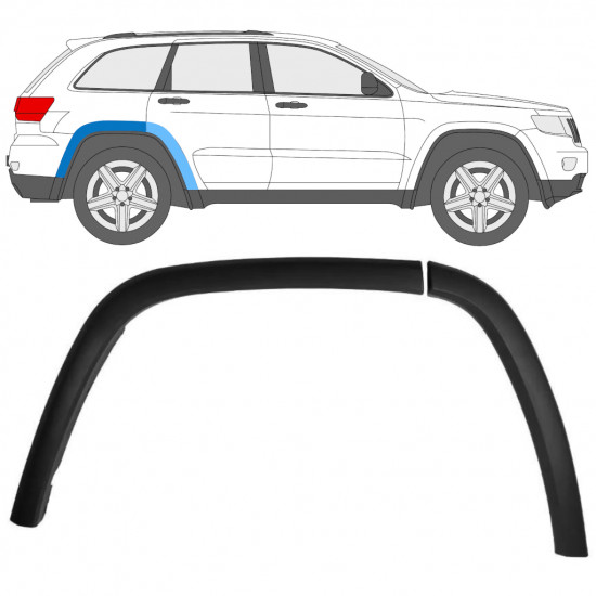 Moldura lateral do guarda-lamas traseiro para Jeep Grand Cherokee 2010-2021 / Direito / Conjunto 12950