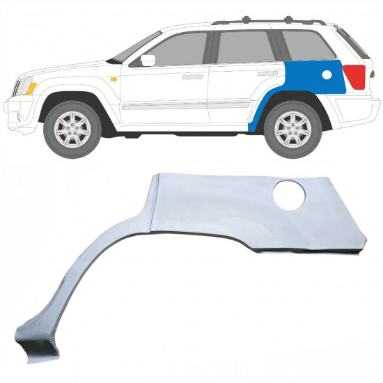 Painel de reparação do guarda-lamas traseiro para Jeep Grand Cherokee 2005-2010 / Esquerdo 8972