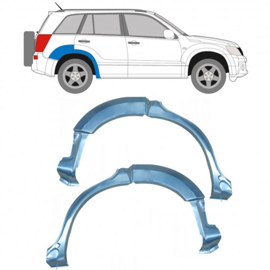 Painel de reparação do guarda-lamas traseiro para Suzuki Grand Vitara 2005-2012 / Esquerda+Direita / Conjunto 9220