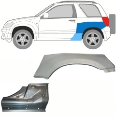 Painel de reparação da soleira com guarda-lamas traseiro para Suzuki Grand Vitara 2005-2014 / Esquerdo / Conjunto 10841