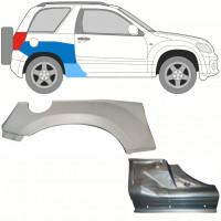 Painel de reparação da soleira com guarda-lamas traseiro para Suzuki Grand Vitara 2005-2012 / Direito / Conjunto 10840