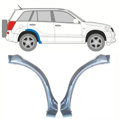 Painel de reparação da parte frontal do guarda-lamas traseiro para Suzuki Grand Vitara 2005-2014 / Esquerda+Direita / Conjunto 10177