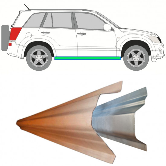 Painel de reparação interna e externa da soleira para Suzuki Grand Vitara 2005-2012 / Esquerda = Direita (simétrico) 11490