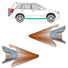 Painel de reparação interna e externa da soleira para Suzuki Grand Vitara 2005-2014 / Esquerda+Direita / Conjunto 11491