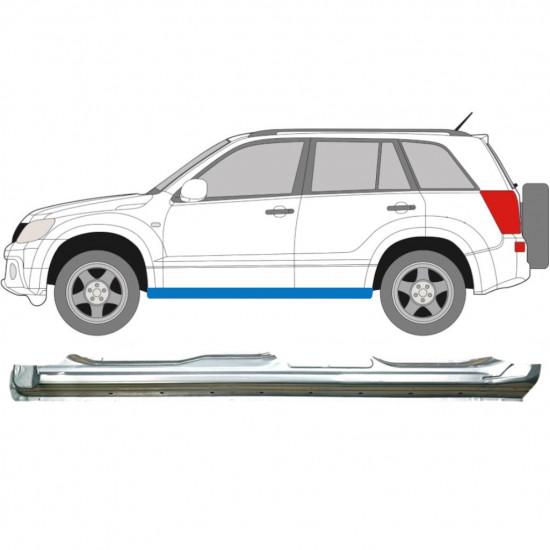 Soleira completa para Suzuki Grand Vitara 2005-2012 / Esquerdo 6105