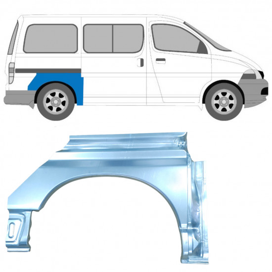 Painel de reparação do guarda-lamas traseiro para Toyota Hiace 1995-2006 / Direito 7068